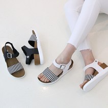 포브 여성 여름 통굽 웨지 쿠션 스트랩 샌들 하리보