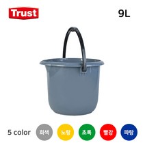 트러스트 원형 버켓 플라스틱손잡이/p손/물통 9L/바케스/물통/대야/바가지/버켓, 초록색