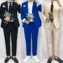 베로핏 남자 여름 캐주얼 무지 린넨 정장 수트