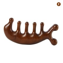 두피괄사 마사지 빗 지압봉 림프순환 나무 마사지 빗 머리 얼굴 두피 구아샤 천연 백단향 넓은 치아 과샤, 06 1pcs