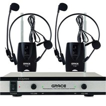 그레이스 EG-5000/200MHz 2채널 무선마이크(헤드+헤드)