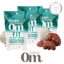 [3팩기획] 옴 머쉬룸 버섯 분말 핏 100g 동충하초 영지버섯 노루궁뎅이버섯 함유 효능, 1개, 기본
