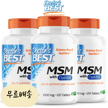 닥터스베스트 MSM 식이유황 1500mg 120개입 3세트 OptiMSM 닥터베스트 [미국 직배송], 3개