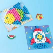 밤토리상사 플레이콘 만들기세트 초등돌봄교실 방과후수업 미술놀이 활동 놀이학습 키트 공예재료 유치원미술교재 유아미술활동, 픽셀아트5개입(물고기)