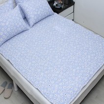 부드럽고 위생적인 사계절 침대 패드, 150X200 패드Q 사이즈, 세미플라워, 연퍼플