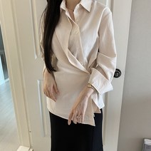 디테일 랩 셔츠 루즈핏 랩스타일 블라우스 봄 가을 간절기셔츠 3COLOR