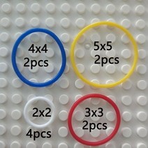 화물 탄력 바 10pcs 2x2 3x3 4x4 5x5 고무 밴드 벨트 탄성 단면 원형 풀리 호환 85543 85544 85545 85546 for lego technic, 10pcs 믹스