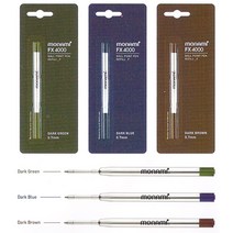 모나미 153 리필심 FX-4000 다크 그린 브라운 블루 0.7 1.0 mm, 다크블루(1.0mm)