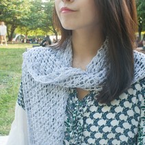 (NEW) 독일 명품 MADEIRA 노라(NORA) 삼각숄&머플러 패키지, 300.화이트