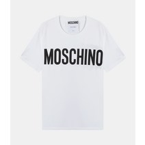 MOSCHINO 모스키노 Stretch Jersey T-Shirt With Logo A07297039 1001 스트레치 저지 로고 티셔츠