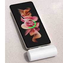 깔끔사용 간편휴대 도킹형 핸드폰충전기 전기종 군부대사용 갤럭시 5000mAh 아이폰 LG 보조배터리 파워뱅크, 선택1번 C타입 - 화이트