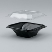 샐러드용기(참치 야채 과일) 포장용기 반찬용기 KS-908(소) 블랙 600세트