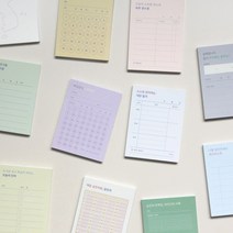 더메모 스티키/메모지 점착메모지 체크리스트 독서기록 주차 아이디어, 식단일기