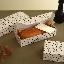 [당일출고] 도트블랙 구움과자 낮은고 상자, 22X9X5cm, 50매(끈미포함)