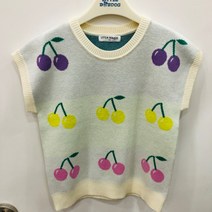 [리틀밥독] 체리 니트조끼 B231MVT02