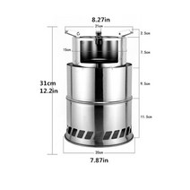펠렛연소기 티타늄 화목 난로 펠릿 거꾸로타는 리버스 백패킹 주물 캠핑용 대형 장작 휴대용 가스 장작 굽기 야외 피크닉 요리 배낭 용광로, 협력사, 큰 사이즈