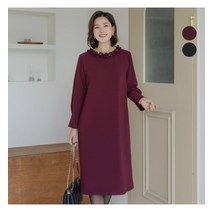 김여사 폴린 진주 프릴넥 원피스 엄마옷/마담옷/중년여성/40대/50대