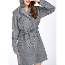 골프비옷 방수 우비 우의 여성골프웨어 바람막이 로로얼로이, 블랙앤화이트체크