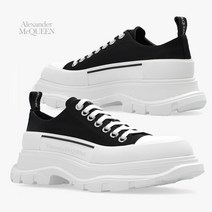 알렉산더맥퀸 23FW TREAD SLICK 블랙 캔버스 오버솔 여성 스니커즈