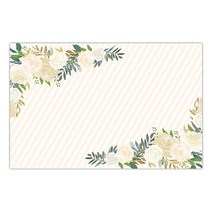 DB 파티 스튜디오 페이퍼 플레이스 매트 25팩 브라이덜 샤워 약혼 세례 세례 파티 기념 서비스 점심 저녁 식사 쉬운 청소 일회용 식탁 세트 넉넉한 43.2 x 27.9cm(17