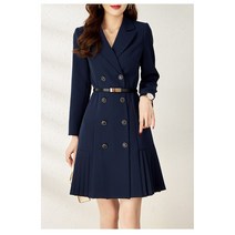 미스손 여성 더블버튼 주름 플리츠 정장 원피스 Z82