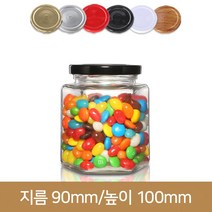 유리병 잼병 신형육각 380g(A) 70파이, 우드무늬, 1개