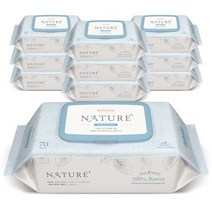 베베숲 네이처 센시티브 엠보싱 물티슈 캡형, 70매, 10팩