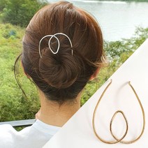 H-964 퐁퐁하트 메탈 꼬임 비녀 / 2컬러 / 뒤꽂이 / 머리꽂이 / 패션비녀
