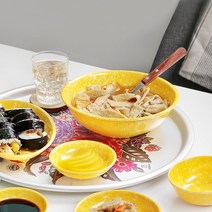 점박이 분식 그릇 4P 2칸 3칸 5칸 어묵탕그릇 짬뽕그릇 떡국그릇 비빔밥그릇 마른 안주그릇 반반그릇 나눔 소스 그릇 쌍초장기 오절판 2절 3절 포장마차 떡볶이그릇 초장그릇 면기, 08.라면기(중) 4P