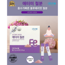 [정품] 애터미 철분영양제 2달분(60포) 블루베리맛 1일1포 간편섭취, 60포(2달분)