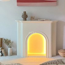 벽난로콘솔 화이트 심플 아치형 콘솔 조명 선반 거실 인테리어 벽난로, 110 25 95h