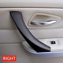 내부 손잡이 커버 BMW 3 시리즈 E90 05-12 용 재봉 인테리어 좌우 문 당김 극세사 가죽 트림, 02 Right Black