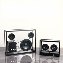 트랜스페어런트스피커 투명 인테리어 거실 카페 디자인 감성 스피커, 블랙 사각 소형 업그레이드