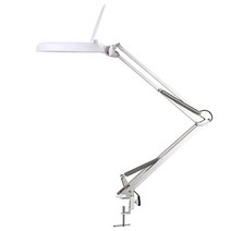 탁상용돋보기 독서용 접이식 LED 수리 작업 시계 수리, 화이트 유리 15배