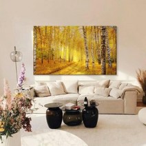 HAENGBUK 금전수 자작나무 금빛숲 보석 십자수 황금 돈나무 재물복 전체수, 하나, 180X70cm