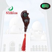 SXH5136 공장 LED 나침반 나무 색상 디지털 Tasbih 구슬 묵주와 도매 전자 집계 카운터, Wooden Dark Brown