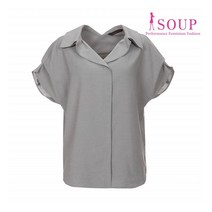 숲 (SOUP) 오픈 칼라넥 블라우스(SW5SSCC)
