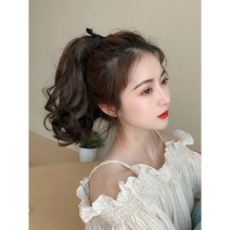 묶은머리가발 로우포니테일 부분가발, 35CM, 흑갈색