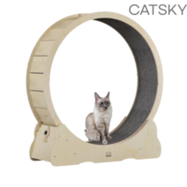 CATSKY 캣휠 고양이 무소음 캣워크 원목 캣타워 캣폴 선반 켓타워 소형 호텔 쳇바퀴 미니, B타입 : M사이즈