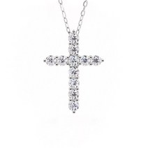 AIFAFA 예수 십자가 펜던트 D 컬러 모이사나이트 100% 925 실버 18k 플래티넘 도금 목걸이 여성용 약혼 웨딩 쥬얼리