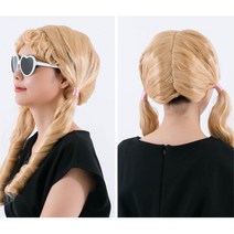 축제 파티 연극 캔디 양갈래 금발 가발 여성가발