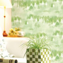 벽지시트지작업 노르웨이 숲 그린 REDPS74 1m x 1m