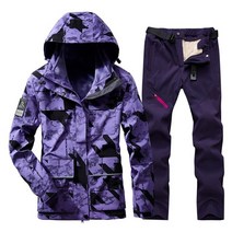 새로운 여성 스키 세트 두꺼운 따뜻한 방수 방풍 스노우 보드 재킷 야외 등산 스키 복 겨울 눈 의상