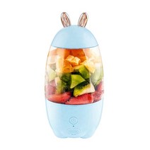 버티컬믹서 반죽기 스탠드 믹서기귀여운 토끼 모양 휴대용 USB 충전식 과일 블렌더 330ml 미니 사이즈 여, 01 Blue