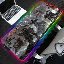 디아블로 3 Rgb 마우스 패드 노트북 매트 카와이 Pc 게임 컴퓨터 데스크 프로텍터 테이블 애니메이션 액세서리 데스크패드, [08] 400x900x3mm, [11] LL000652