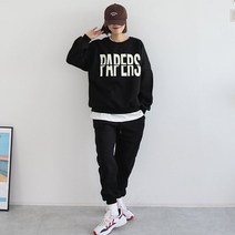 애플망고샵 기모세트 겨울 페이퍼스 조거 세트 핏좋은 트레이닝상하세트