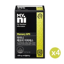 일동제약 뇌영양제 포스파티딜세린 PS 은행잎추출물 징코빌로바 기억력 두뇌 영양제 집중력 인지력 고3 수험생 70대 80대 할머니 할아버지 선물 효능 추천 Phosphatydilserine 메모리 지피에스, 4개, 50캡슐