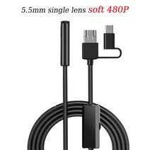 배관내시경 하수구내시경 카메라 5.5mm 더블 렌즈 내시경 카메라 HD 안드로이드 전화 LED 자동차 산업 검사, 03 soft 480p 1lens_01 1m