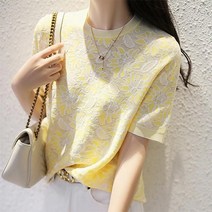 패션시그널 플라워 쿨패턴 라운드 티셔츠 시즌오프