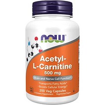 USKORNET NOW Supplements Acetyl-L Carnitine 500 mg 아세틸-L 카르니틴 아미노산, 200 정